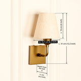 Divine Trends Brass Antique Finish Elbow Wall lamp with Off White Lampshade