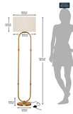 Divine Trends Modern Loop Floor Lamp Standing Antique Brass 5ft Height with 16 inches Off White Drum Lampshade