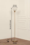 Divine Trends Uplighter Brass Antique Finish Floor Lamp for Living Room with Frosted Glass Lampshade | Includes LED Warm Bulb | Hidden Wire Design | Uplight Corner Standing Lamp for Home | Pack of 1