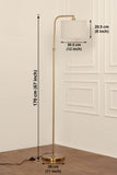 Divine Trends Antique Brass Finish Task Floor Lamp – Adjustable, 6 ft, Off-White Piping Fabric Shade