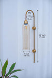 Divine Trends Modern Wall Lamp Antique Brass Finish with Golden Luster Long Glass for Bedside, Living Room, Bedroom, Home Decoration, Restaurant | Wall Light - Pack of 1