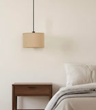 Divine Trends Black Polished Cotton Fabric Lamp Shade Hanging Pendant Light 12" Diameter Chemrey Lampshade