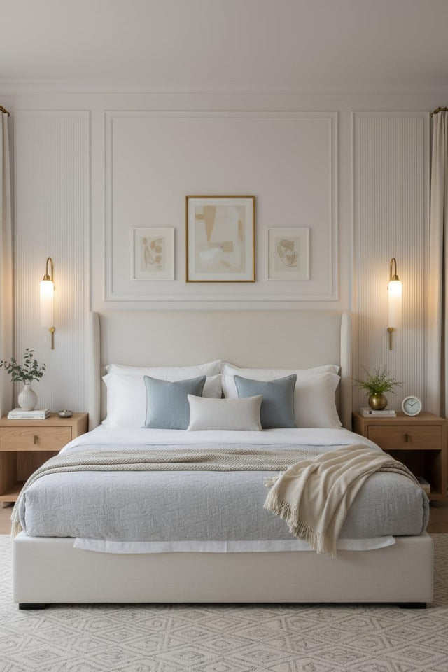 Divine Trends Modern Wall Lamp Antique Brass Finish with Frosted Milky White Long Glass for Bedside, Living Room, Bedroom, Home Decoration, Restaurant | Wall Light - Pack of 1