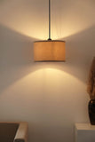 Divine Trends Black Polished Cotton Fabric Lamp Shade Hanging Pendant Light 14" Diameter Chemrey Shade