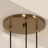Divine Trends Triple Globe Hanging Pendant Light Antique Brass Finish with Frosted Milky White Glass | Hanging Lamp for Living Room | Chandelier Ceiling Lamp - Pack of 1