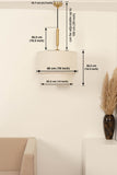 Divine Trends Off White Double Decker Fabric Hanging Pendant Light Antique Brass Finish| Hanging Lights for Living Room, Bedroom | Ceiling Lamps for Home Decoration