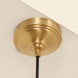 Divine Trends Beige Double Decker Fabric Hanging Pendant Light Antique Brass Finish| Hanging Lights for Living Room, Bedroom | Ceiling Lamps for Home Decoration