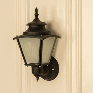 Divine Trends Aluminium Lantern Wall Light Waterproof with Polished Matt Black finish for both Outdoor and Indoor usage