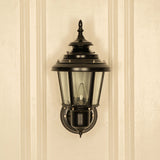 Divine Trends Aluminium Lantern Wall Light Waterproof with Polished Shiney Black finish for both Outdoor and Indoor usage