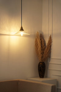 Divine Trends Diamond Cut Glass Pendant Hanging Light with Antique Brass Finish- Pack of 1