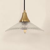 Divine Trends Diamond Cut Glass Pendant Hanging Light with Antique Brass Finish- Pack of 1