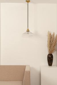 Divine Trends Diamond Cut Glass Pendant Hanging Light with Antique Brass Finish- Pack of 1