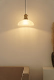 Divine Trends Pendant Hanging Glass Lamps Half Ribbed Frost Shade Pack of 1