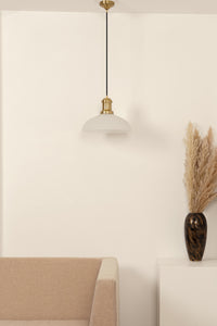 Divine Trends Pendant Hanging Glass Lamps Half Ribbed Frost Shade Pack of 1