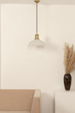 Divine Trends Pendant Hanging Glass Lamps Half Ribbed Frost Shade Pack of 1