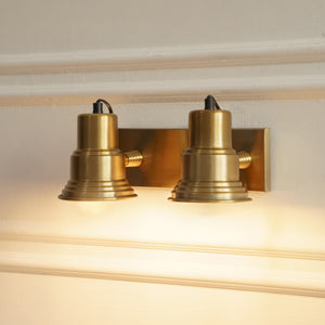Divine Trends Brass Antique Finish Focus Double Wall Lamp with Double Movement