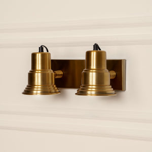 Divine Trends Brass Antique Finish Focus Double Wall Lamp with Double Movement