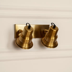 Divine Trends Brass Antique Finish Focus Double Wall Lamp with Double Movement