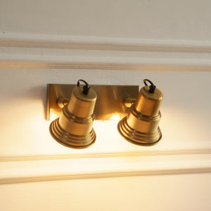 Divine Trends Brass Antique Finish Focus Double Wall Lamp with Double Movement