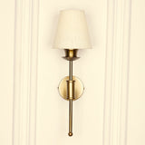 Divine Trends Brass Antique Finish Spacer Wall Lamp with Off White Shade