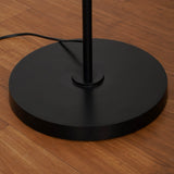Divine Trends Black Polished Task Floor Lamp – Adjustable, 6 ft with Off-White Piping Fabric Shade