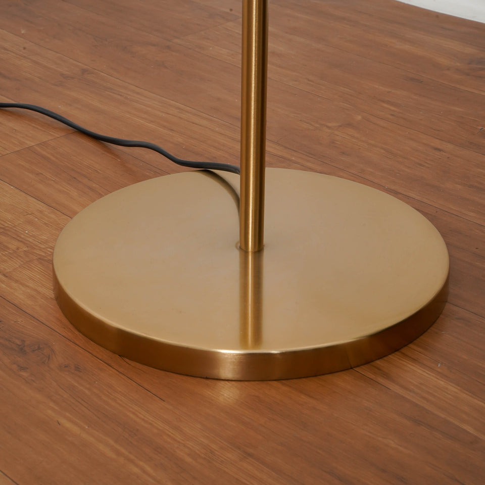 Divine Trends Uplighter Brass Antique Finish Floor Lamp for Living Room with Frosted Glass Lampshade | Includes LED Warm Bulb | Hidden Wire Design | Uplight Corner Standing Lamp for Home | Pack of 1