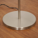 Divine Trends Uplighter Satin Nickel Finish Floor Lamp for Living Room with Frosted Glass Lampshade | Includes LED Warm Bulb | Hidden Wire Design | Uplight Corner Standing Lamp for Home | Pack of 1