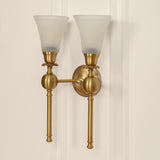 Divine Trends Brass Antique Finish Ball Wall Lamp with Frosted Hammered Glass Shades