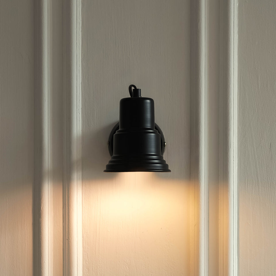 Divine Trends Black Polished Finish Focus Wall Lamp with Double Movement