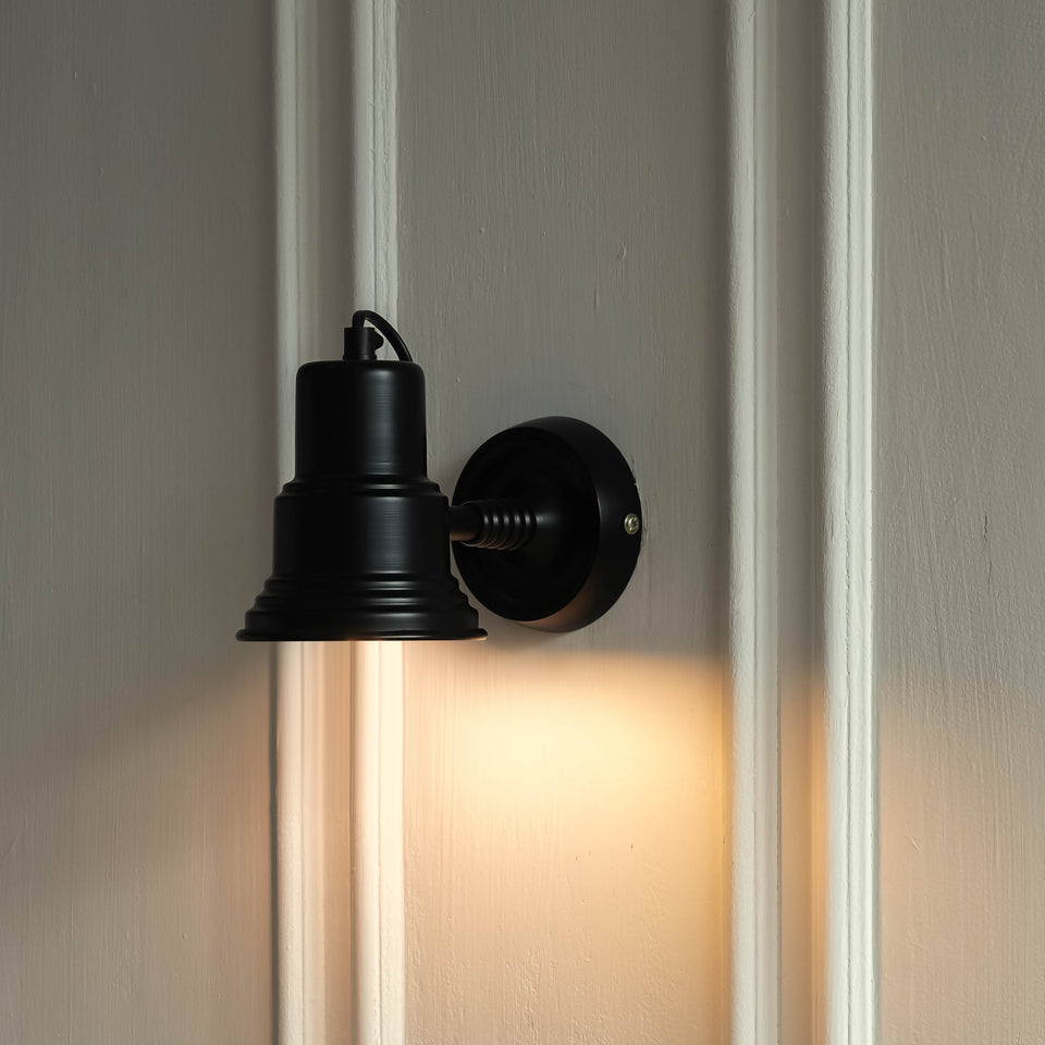 Divine Trends Black Polished Finish Focus Wall Lamp with Double Movement