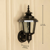 Divine Trends Aluminium Lantern Wall Light Waterproof with Polished Shiney Black finish for both Outdoor and Indoor usage