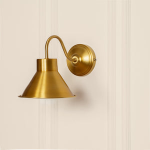 Divine Trends Brass Antique Finish Wall Lamp with Metal Dome Shade