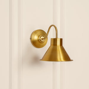 Divine Trends Brass Antique Finish Wall Lamp with Metal Dome Shade