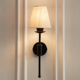 Divine Trends Black Polished Spacer Wall Lamp with Off White Shade
