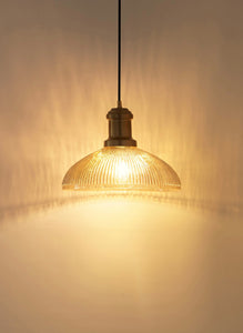 Divine Trends Pendant Hanging Glass Lamps Half Ribbed Golden Luster Pack of 1