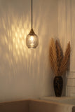 Divine Trends Kamraq Hammered Grey Luster Hanging Light with Antique Brass Finish- Pack of 1