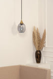 Divine Trends Kamraq Hammered Grey Luster Hanging Light with Antique Brass Finish- Pack of 1