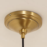 Divine Trends Pendant Hanging Glass Lamps Melon Ribbed Grey Luster with Antique Brass Finish- Pack of 1