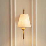 Divine Trends Brass Antique Finish Hockey Wall Lamp with Off White Shade