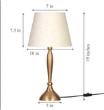 Divine Trends Table Lamp Brass Antique Gold 19 inches Height with Off White 10 inches Diameter Lampshade