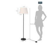 Floor Lamp Standing Modern Black 5ft Height Off White Lamp Shade 16 inches for Living Room Corner, Home, Hotel, Office
