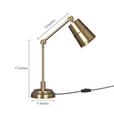 Study / Work Purpose Adjustable Head and Body Table Lamp Brass Antique for Study Room, Office, Bedside , Living Room, Bedroom, Hotel (Brass Antique)