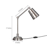 Study Reading Table Lamp Silver Nickel for Office, Bedroom, Work Purpose - Adjustable and Moveable