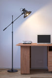 Divine Trends Modern Reading Task Floor Lamp Focused Light Moveable and Adjustable Height Black Polished