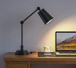 Study Reading Table Lamp Black Polished for Office, Bedroom, Work Purpose - Adjustable and Moveable