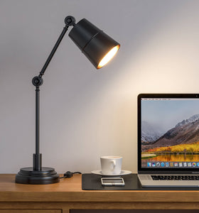 Study Reading Table Lamp Black Polished for Office, Bedroom, Work Purpose - Adjustable and Moveable