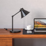 Divine Trends Study Desk Office Reading Table Lamp Black Polished 15 Inches Height with Adjustable Head and Body