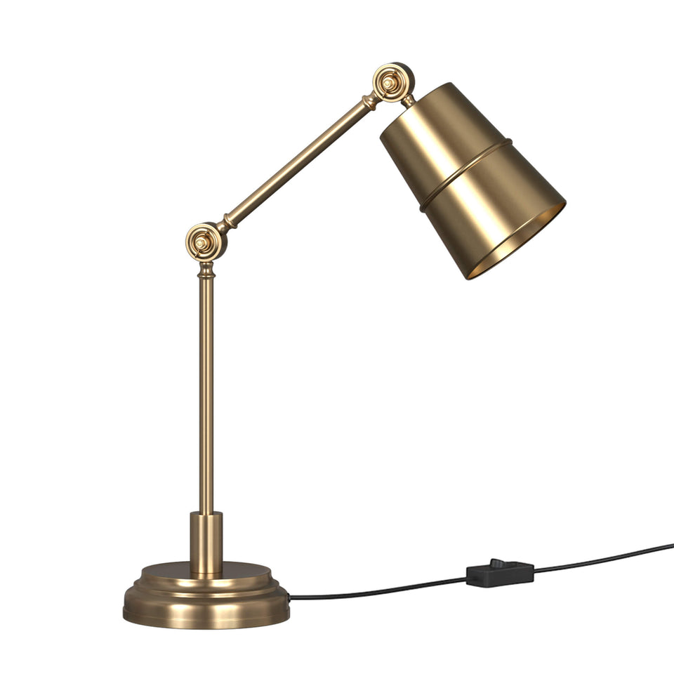 Study / Work Purpose Adjustable Head and Body Table Lamp Brass Antique for Study Room, Office, Bedside , Living Room, Bedroom, Hotel (Brass Antique)